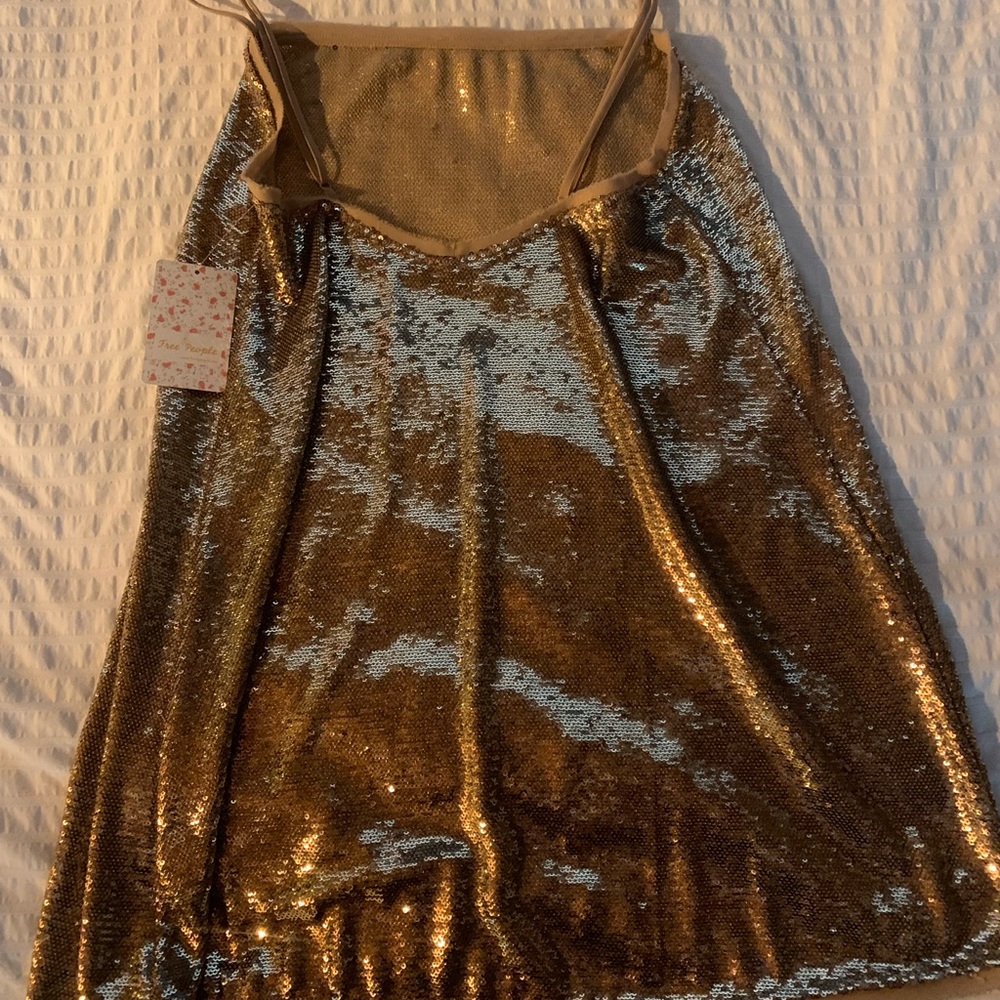 Free People paper bag gold sequin dress - Picture 3 of 7